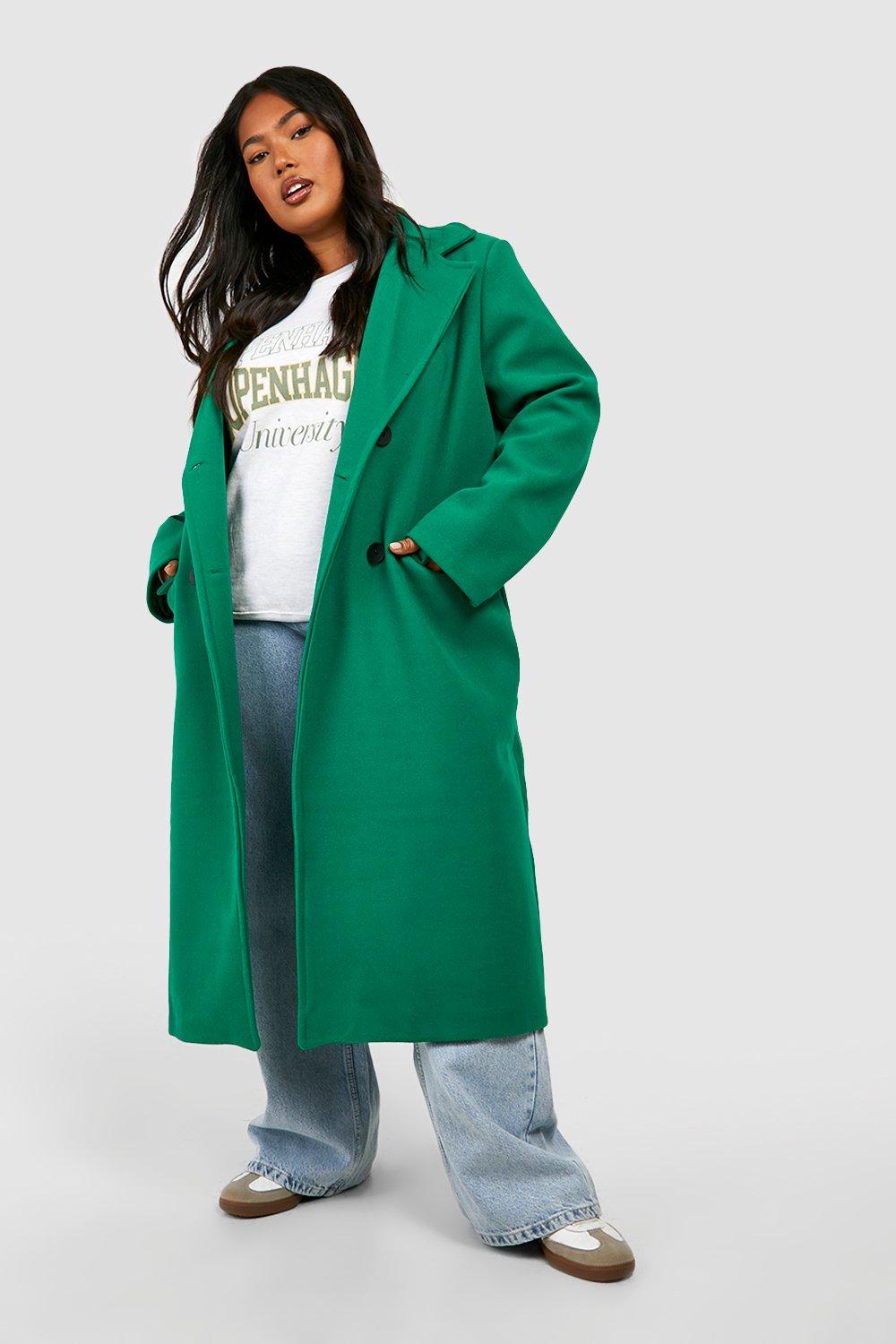 Womens emerald green hot sale wool coat